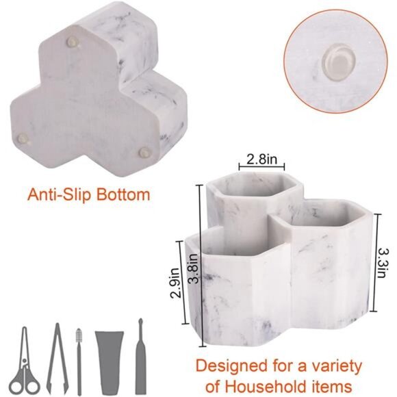 Toothbrush Holder for Bathrooms Toothpaste Holder Stand Bathroom Organizer - Picture 2 of 7